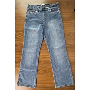 Liz Claiborne Crazy Horse Women's Size 12 High Rise Straight Leg Denim Jeans